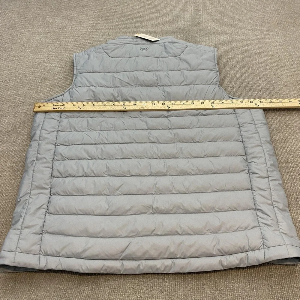 Peter Millar Vest Mens Large Gray Apex Puffer Full Zip Golf Dawson Oil Logo
